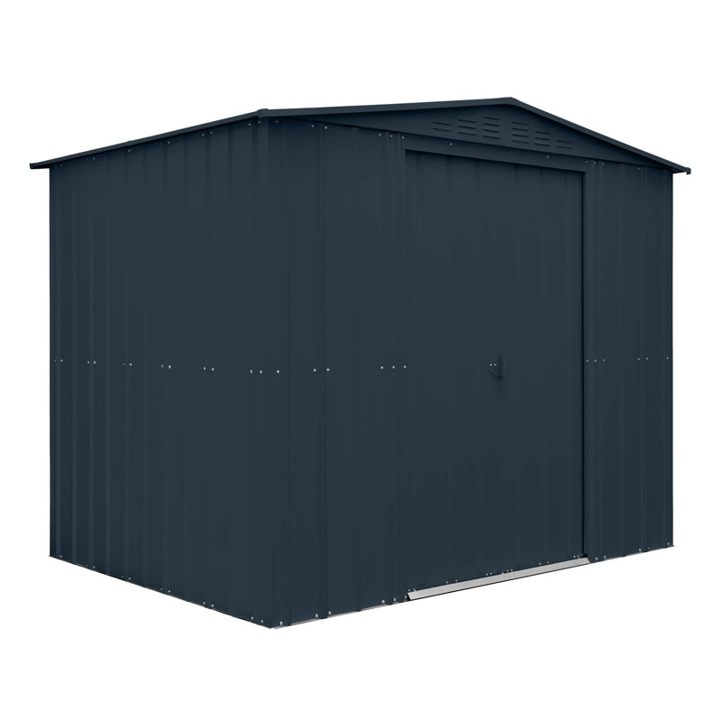 Globel 8 X 6 Apex Grey Metal Shed, Grey
