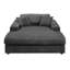 Chaise en velours côtelé gris Hilde avec 2 coussins