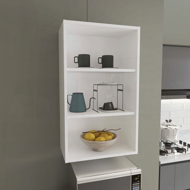 Eco 36 High Open 3-Tier Wall Cabinet, 36" H x 21" W x 12" D, White