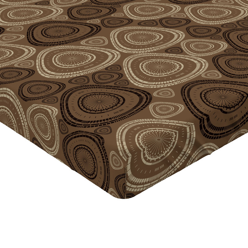 Ensemble de 2 draps-housses Ambesonne, Brun foncé, brun / géométrique, Drap-housse simple TG