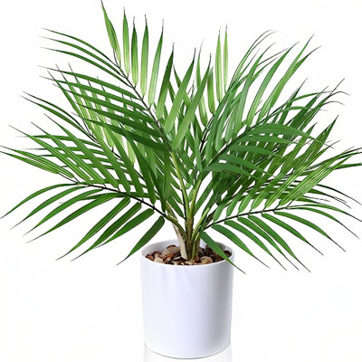 Palmier Areca artificiel en pot blanc