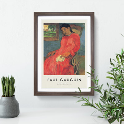 Seated Woman Vol.1 by Paul Gauguin - Picture Frame Graphic Art
