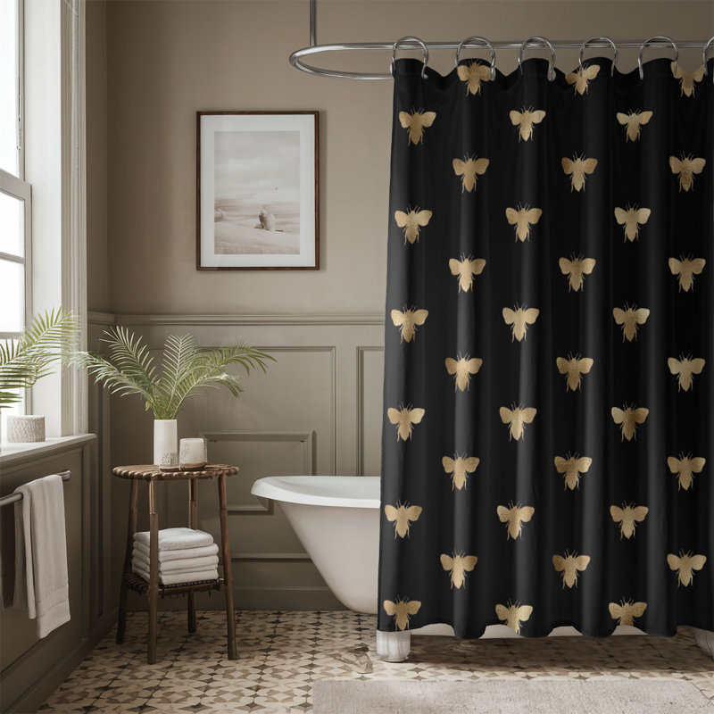 Rideau de douche standard 1 pièce Gold Grace, H 74 po x l 35 po