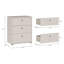 Tekita Modern 3-drawer chest of drawers, small storage cabinet, engineered wood, beige, 54 cm W x 66.3 cm H x 34.8 cm D-391126110