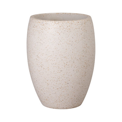 POT DE FLEURS ROND, JAUNE DE Terrazo, H 12 po x 17 po