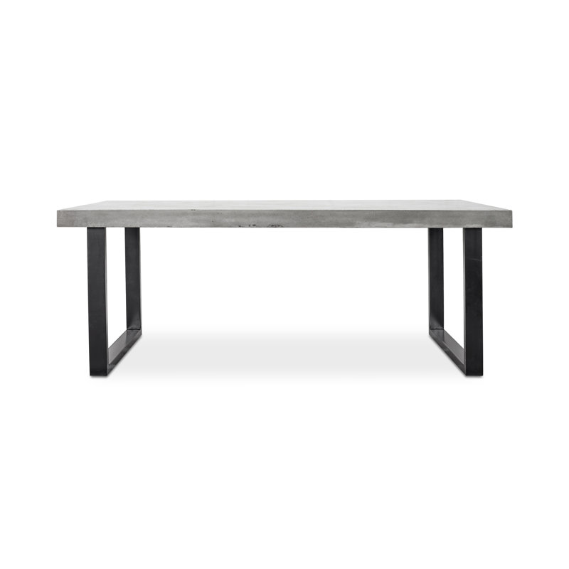 Jedrik Outdoor Dining Table, 30" H x 79" L x 39.5" W, Gray/Black 