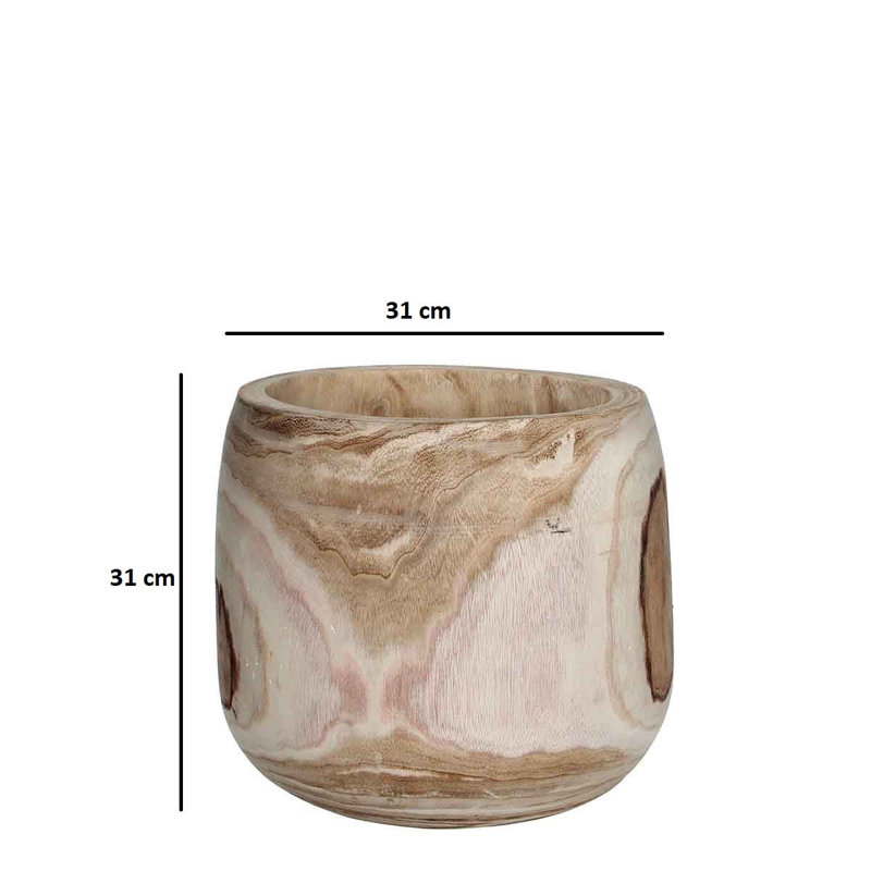 Clove  Wood Planter, 31 cm H x 31 cm W x 31 cm D