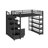 Full Size Metal Loft Bed With Shelves, Cabinets And Wardrobe