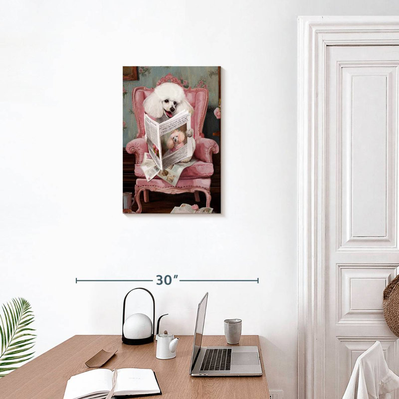 Brampt Poodle Reading News, 24" H x 16" W