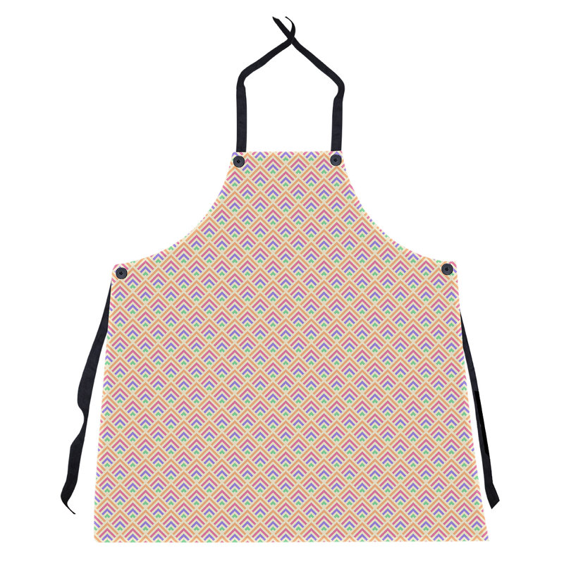 Tablier de motif géométrique classique, Jaune et pastel