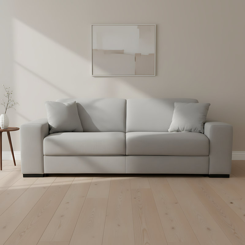 Mo 88" Italian Stain and Abrasion Resistant Performance Fabric Queen Square Arm Sleeper Sofa Bed