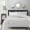 Courtepointe réversible double / grand blanc - rembourrage en coton prélavé matelassé 4 saisons avec deux taies décoratives