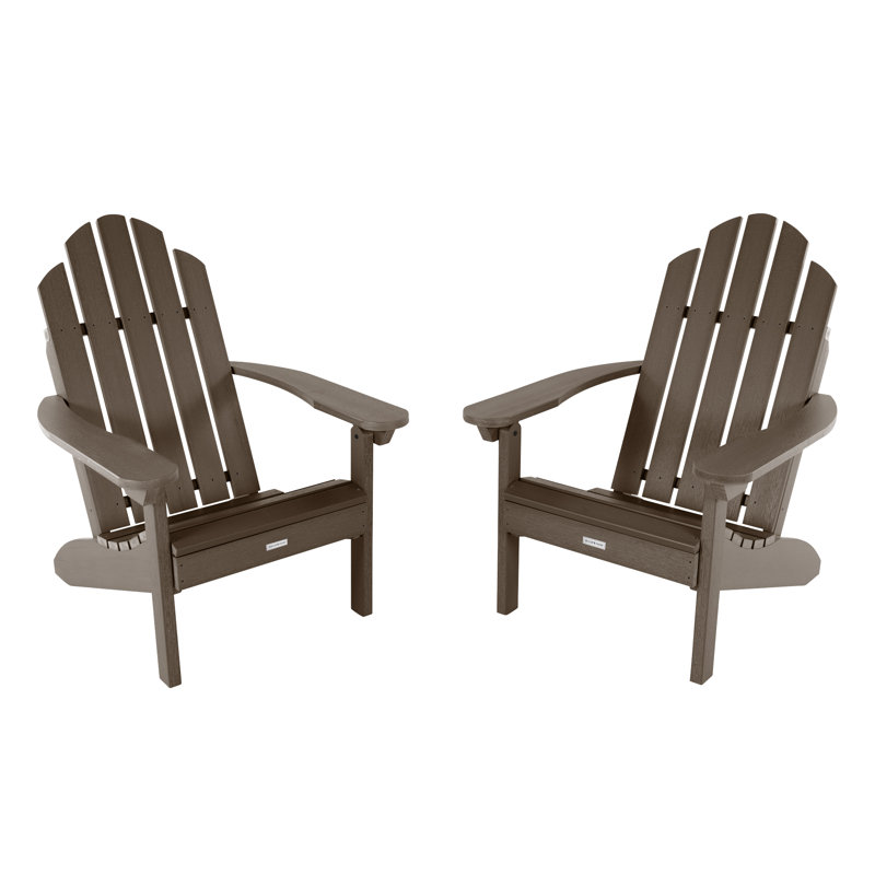 Rialto Outdoor Adirondack Set, Weathered Acorn