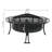 40" Round Wood-Burning Black Finish Steel Diamond Weave Fire Pit Table with Screen