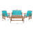 Calhoun Acacia 4 - Person Patio Conversation Set with Cushions-652725548