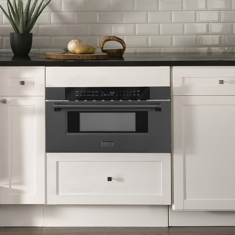 ZLINE 30 in. 1.6 cu ft. Convection Microwave Oven in Steel with Speed and Sensor Cooking, Black Stainless Steel