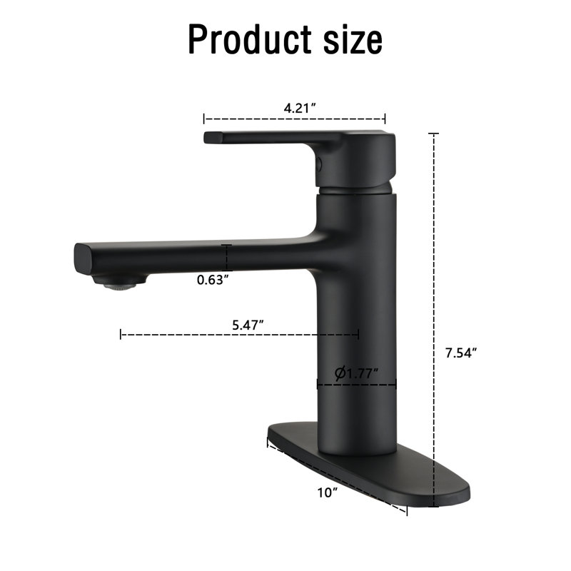 Robinet pour salle de bain à poignée simple en laiton
