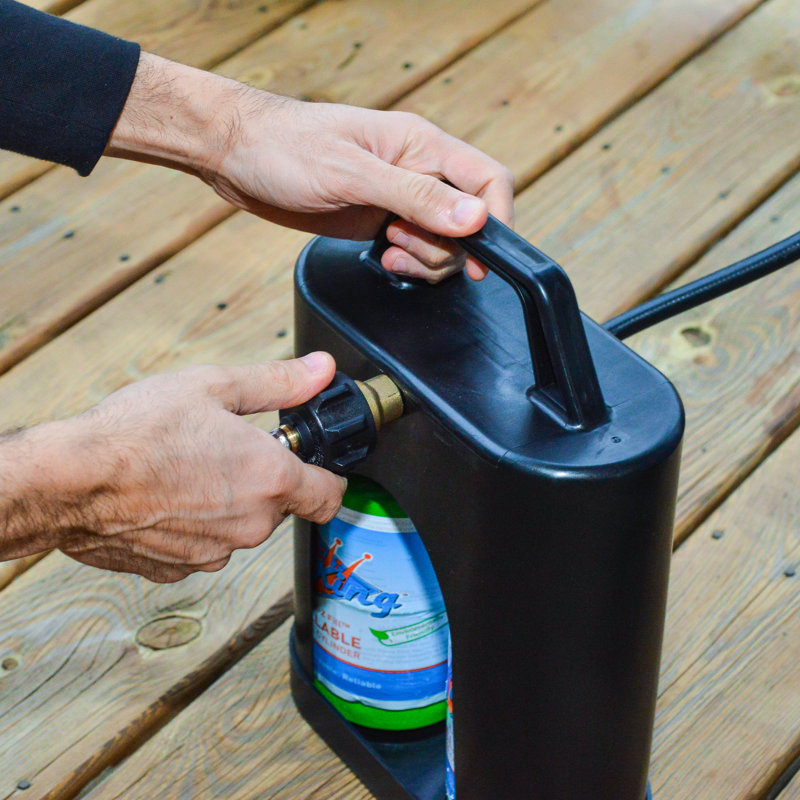 Transporteur de propane Flame King ProBoost pour deux bouteilles de camping de 1 lb, converti en CQC