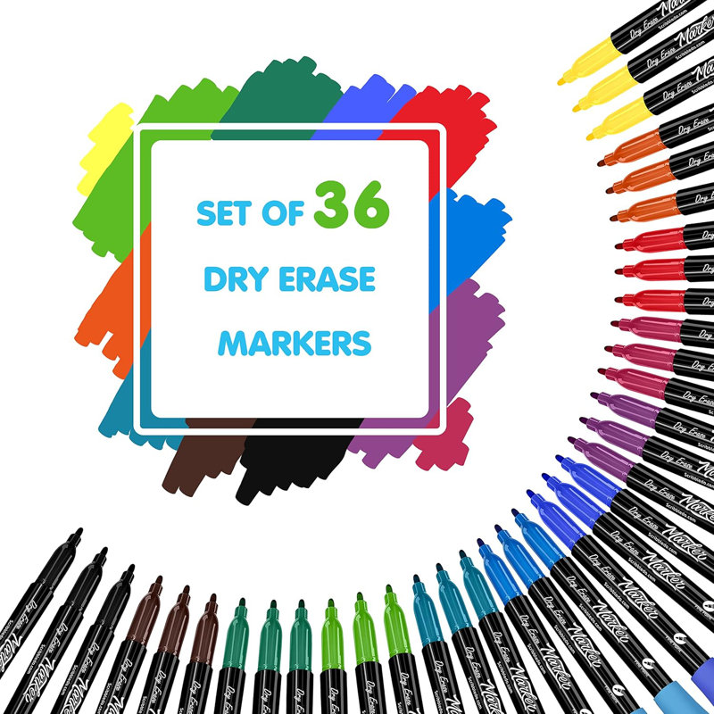 Coloured Non Magnetic Markers Set Of 36 W/ Bag In Use Gtin:00810101380303