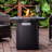 28In Outdoor Propane Fire Pit Table, 50,000BTU, Outside Gas Dinning Fire Table With Lid, Rattan & Wicker-Look, Lava Stone, ETL Certification, With Adjustable Flame Apply To Garden Patio Backyard-572825093