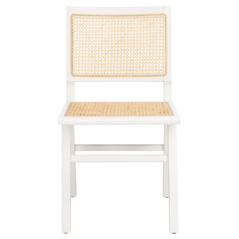 Atticus Cane Dining Chair, White/Natural