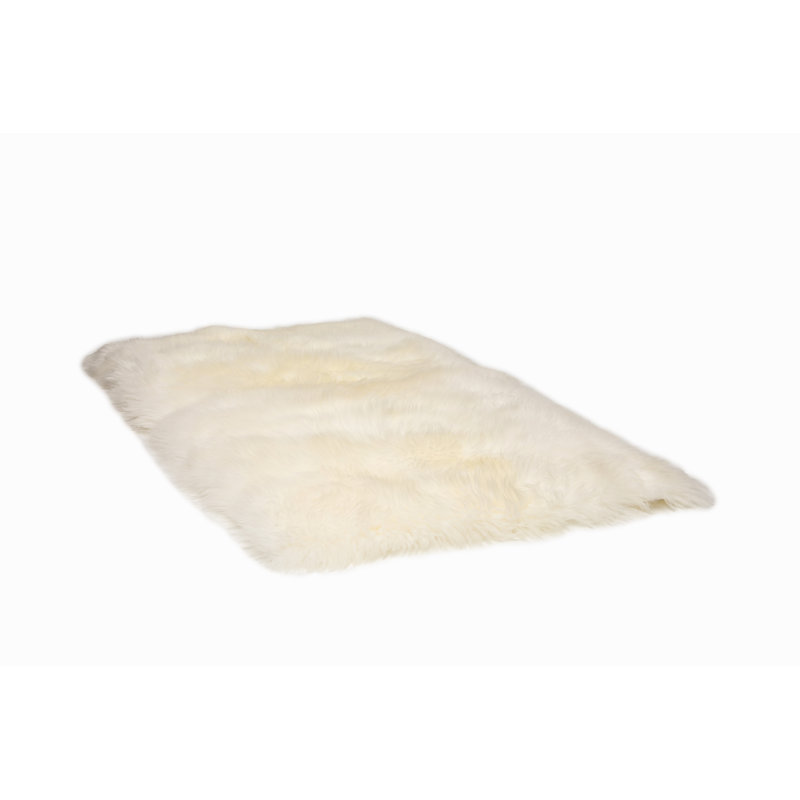 Tapis naturel en peau de mouton rectangulaire, 3 pi x 5 pi