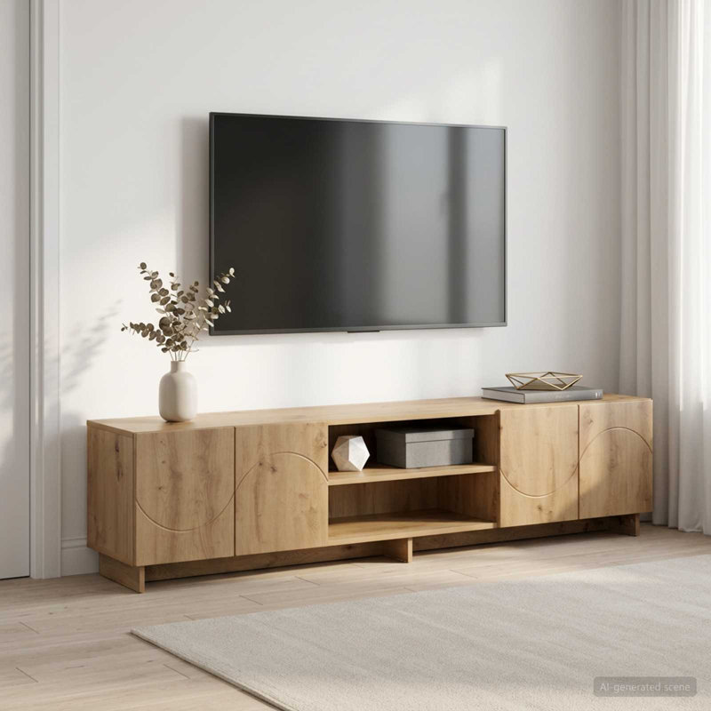 TV Stand, 40cm H x 179.5cm W x 34.5cm D, Artisan Oak