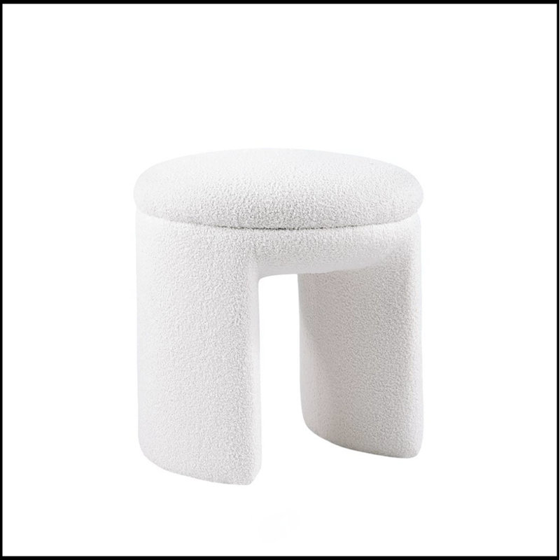 Tabouret décoratif rond 1Pc, Blanc