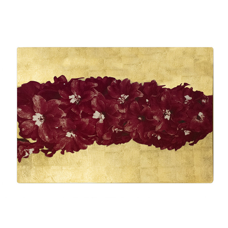 Gold Red Floral Lacquer Placemat