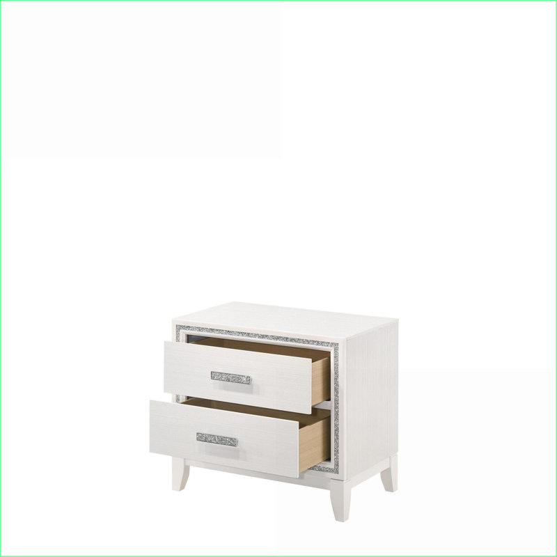 Table de chevet 2 tiroirs Haiden, Blanc