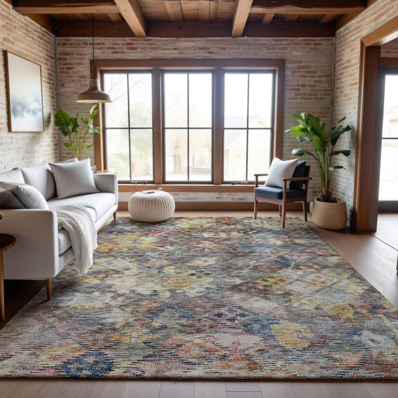 Premium Machine Washable Konopka AMF1109 Global Rug, Rectangle 10' x 14'