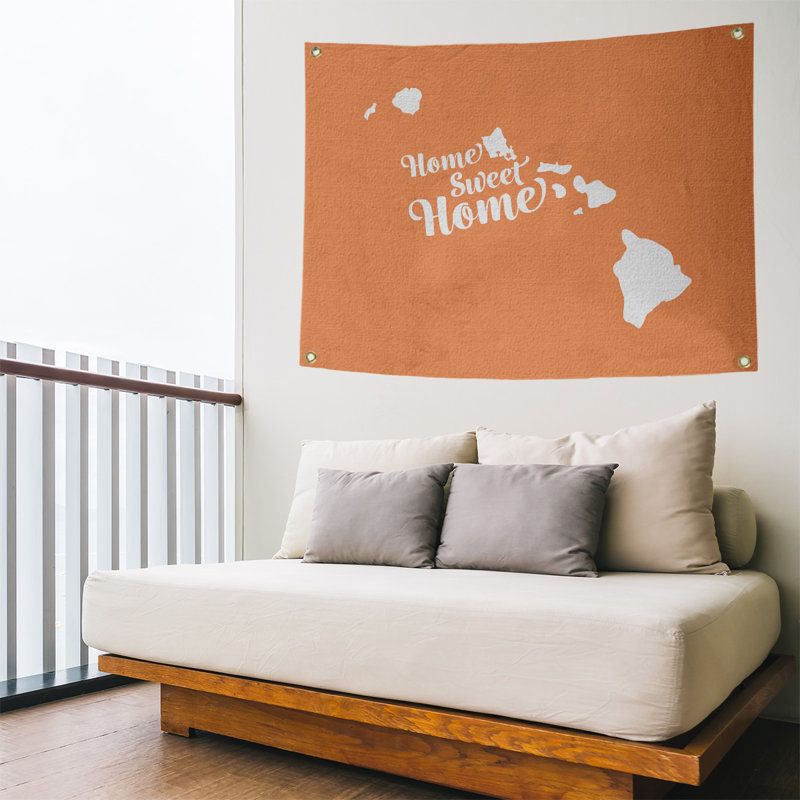 Tapisserie murale honolulu doux pour la maison, H 26 po x l 36 po, Orange