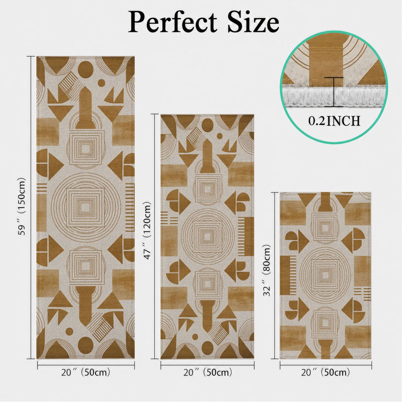 Tapis de cuisine géométriques lavables antidérapants