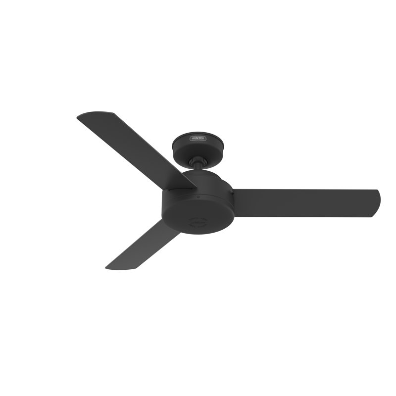 Presto 44" 3 - Blade Modern Indoor Small Room Ceiling Fan with Wall Control, Black