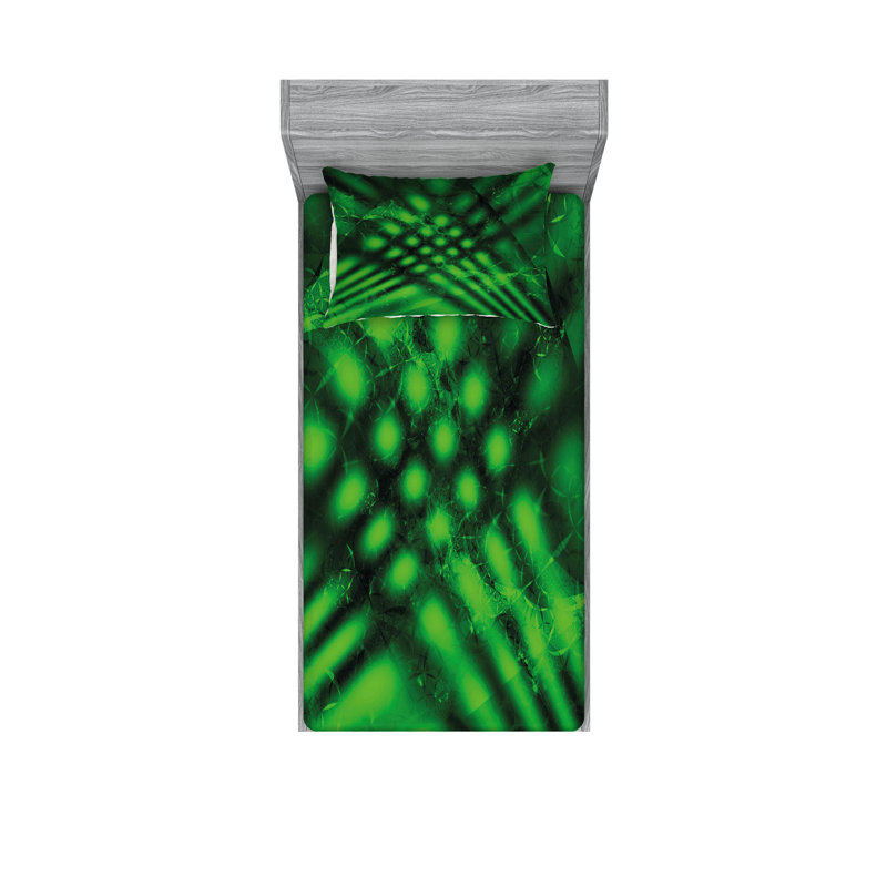 Drap-housse et coussin décoratif Ambesonne, Ensemble de draps pour lit simple + 3 pièces supp