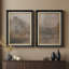 «Misty Woodland Landscape Warm Rustic», ensemble de 2 reproductions d'art encadrées de qualité supérieure sur papier 26 po x 36 po-121103412