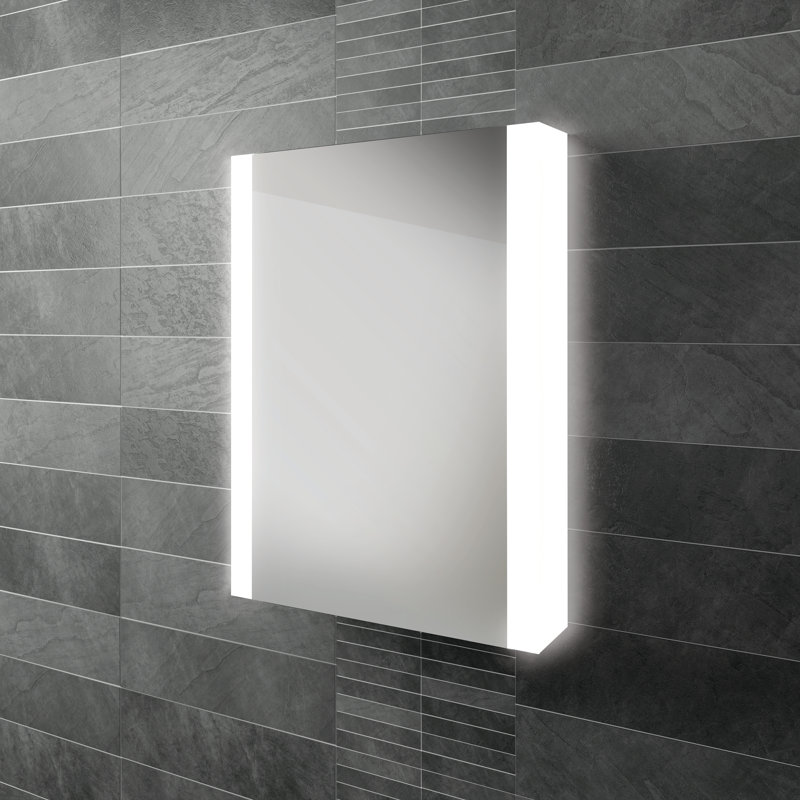 Paragon Surface Mirrored Bathroom Cabinets with Mirror Adjustable Shelves, 70cm H x 56.4cm W x 14cm D, Vertical