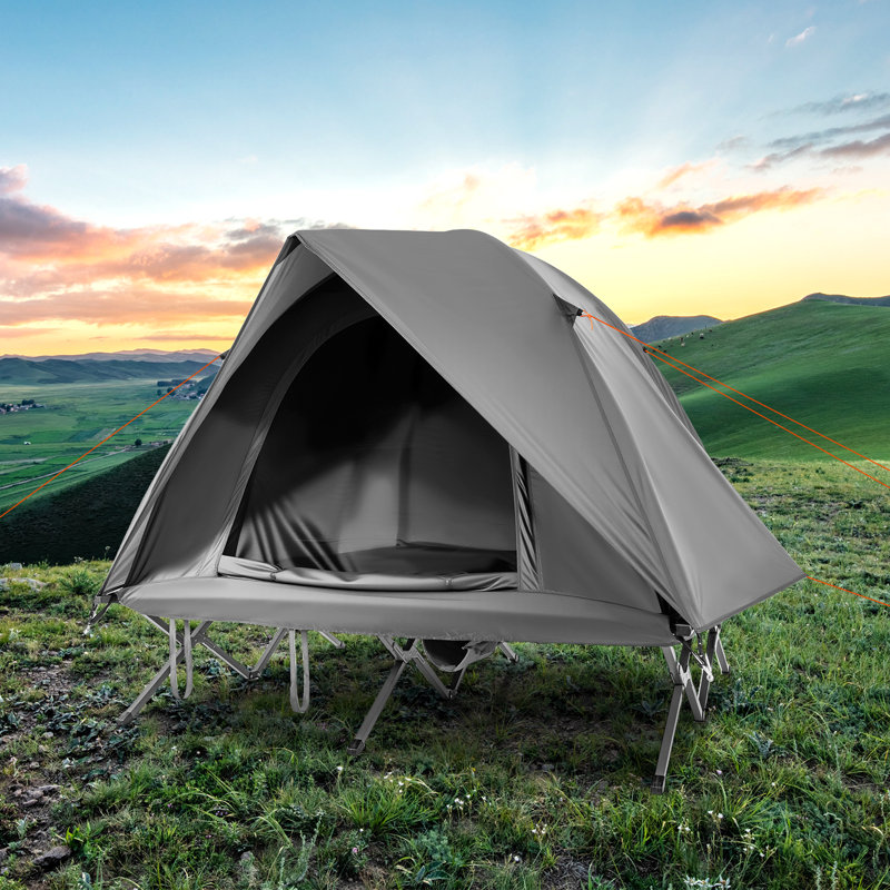 Tente de lit de voyage pour 2 personnes avec lit escamotable, Vert