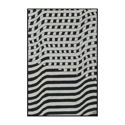 Tapis noir/blanc contemporain