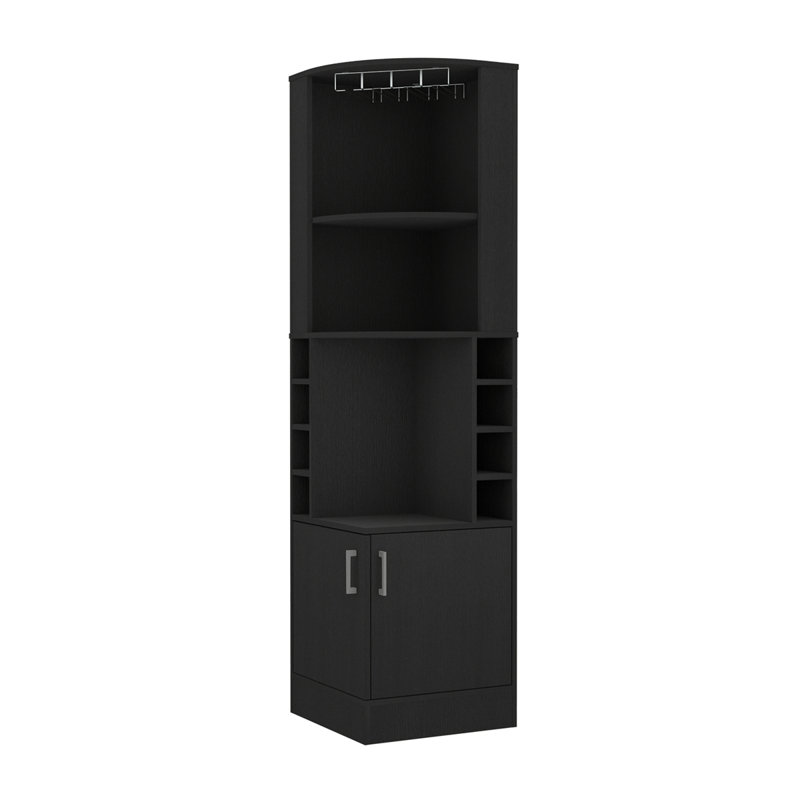 Syrah Corner Bar Cabinet, Black