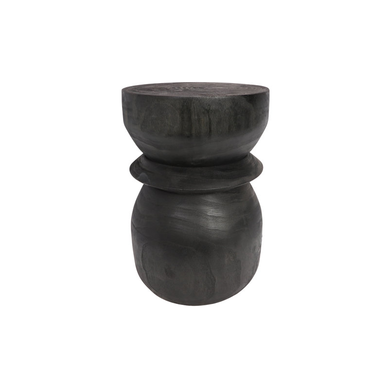 Bikkel Solid Wood Accent Stool, Black