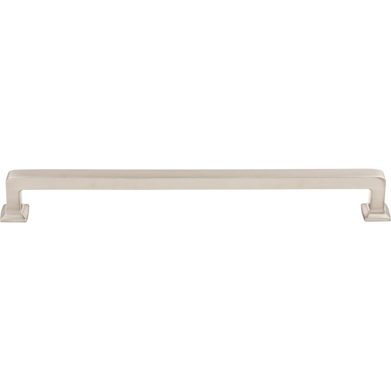 Ascendra 12" Center to Center Bar Pull, Brushed Satin Nickel, 9" Center to Center Bar