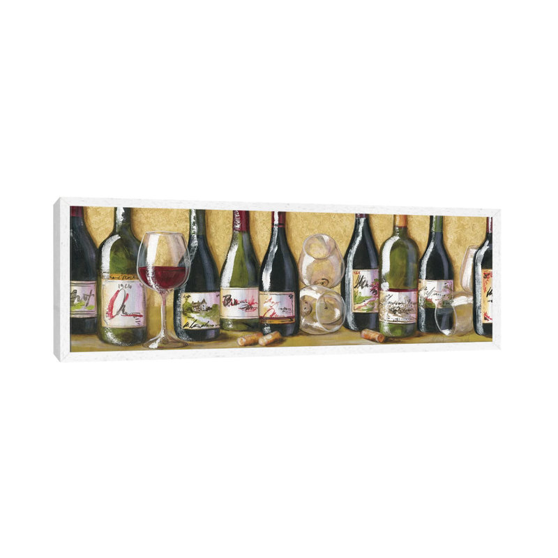 2013 Wine II by Malenda Trick - Floater Frame Panoramic Gallery-Wrapped Canvas Giclée on Canvas, White