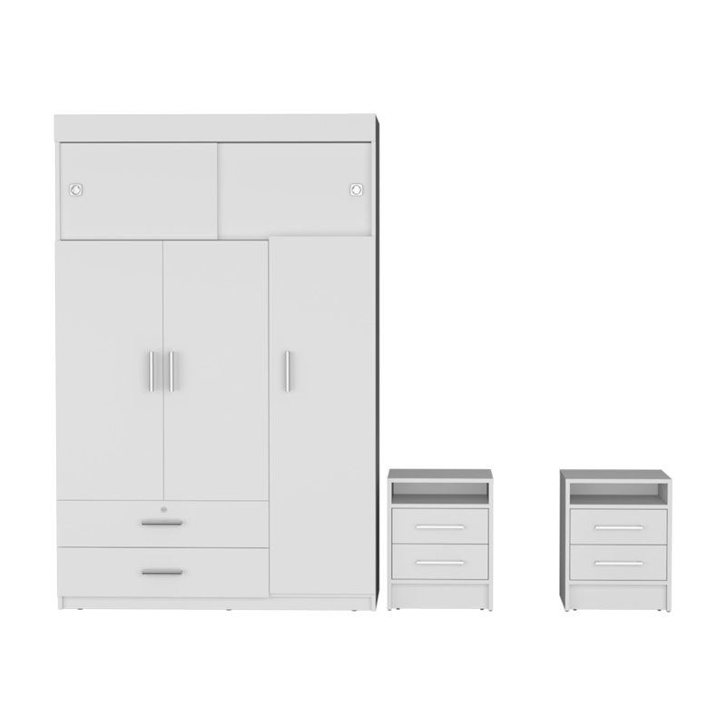 Ensemble de chambre à coucher, commode et armoire 2 pièces Yelm