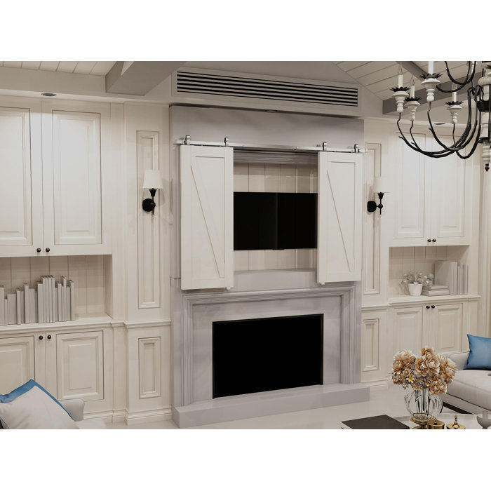 60-Inch Stainless Steel Mini Sliding Barn Door Hardware Kit