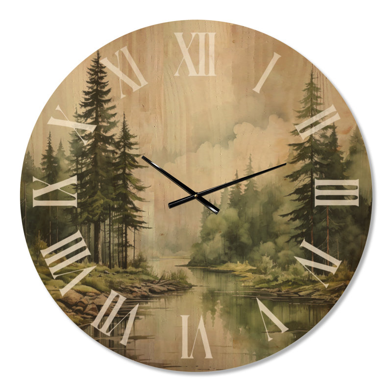 Horloge murale en bois avec pin, Oversized