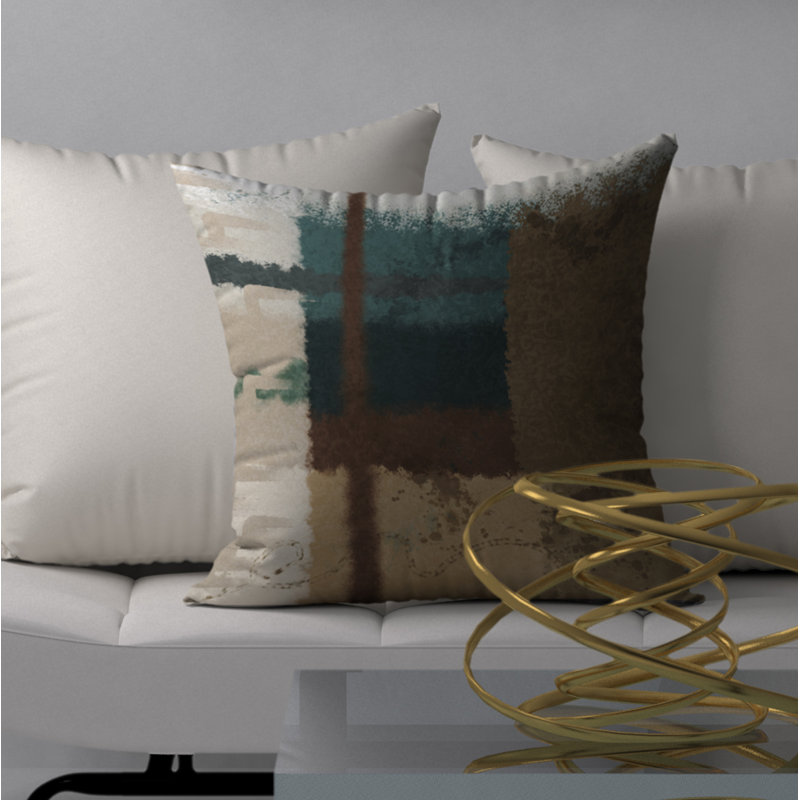 Abstract Throw Pillow, 18" H x 18" W