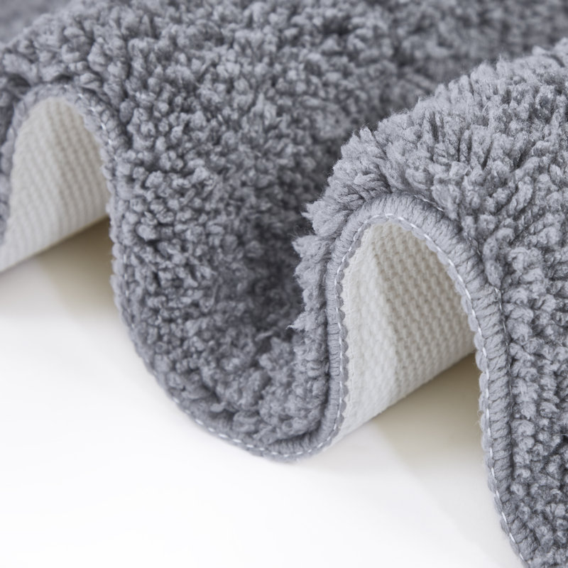 Alheid Rectangle Bath Mat, Grey