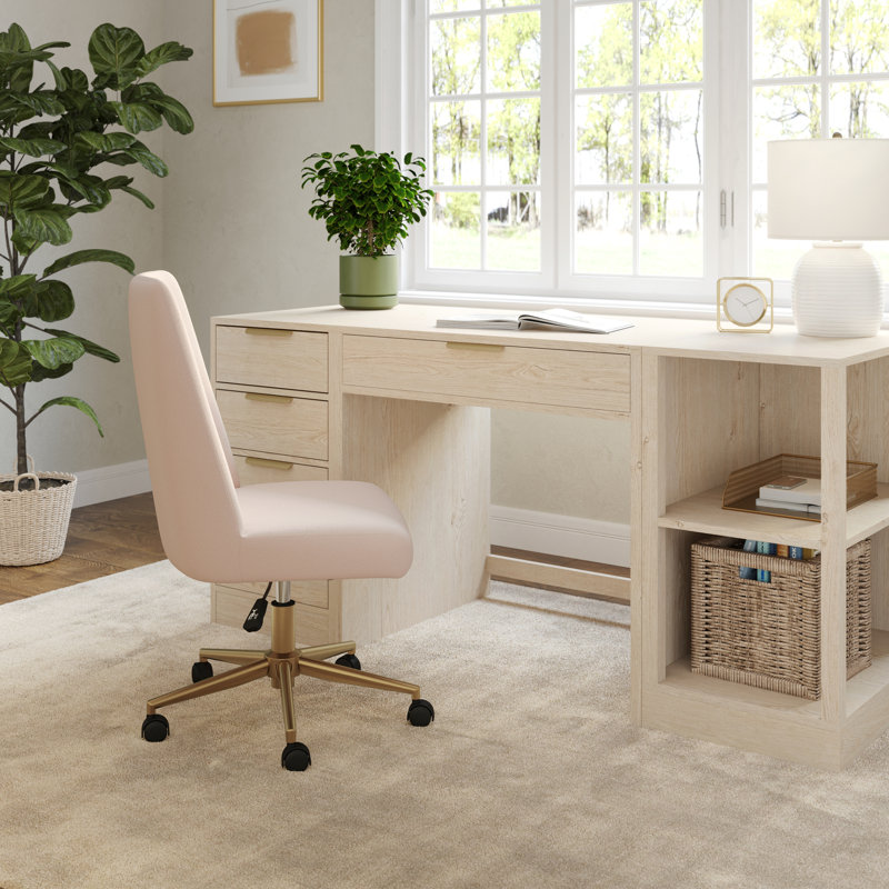 Chaise de bureau Martha Stewart, Coquille de conque, Laiton poli