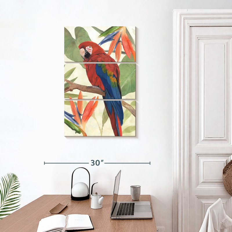 Composition de perroquet tropical II, H 32 po x l 20 po